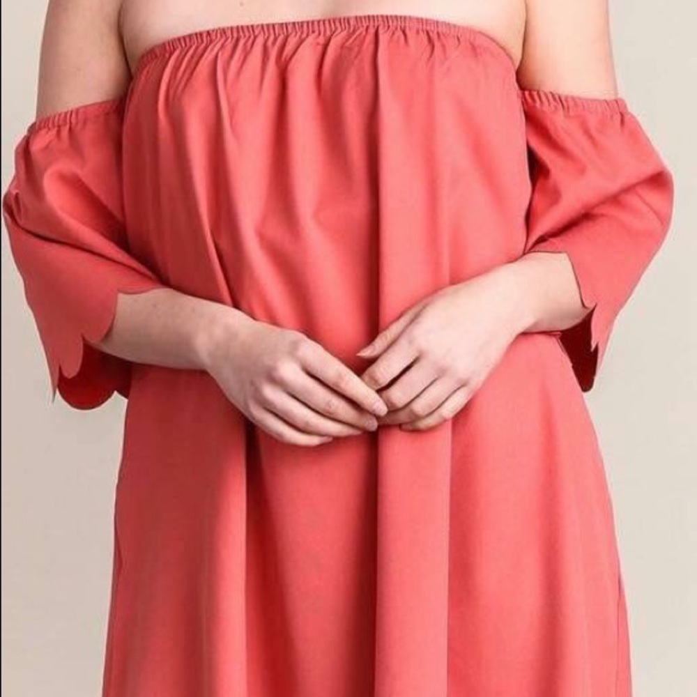 Coral off the shoulder Dress